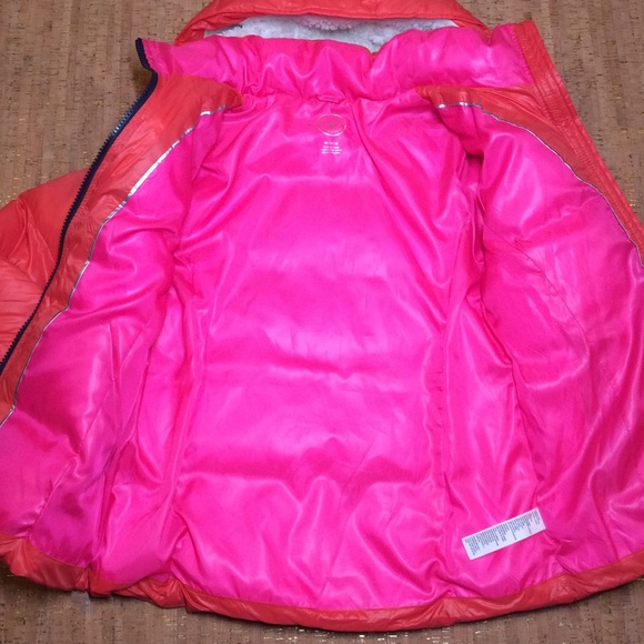 American Eagle Girls Puffer Jacket Coral Size M - Picture 6 of 9